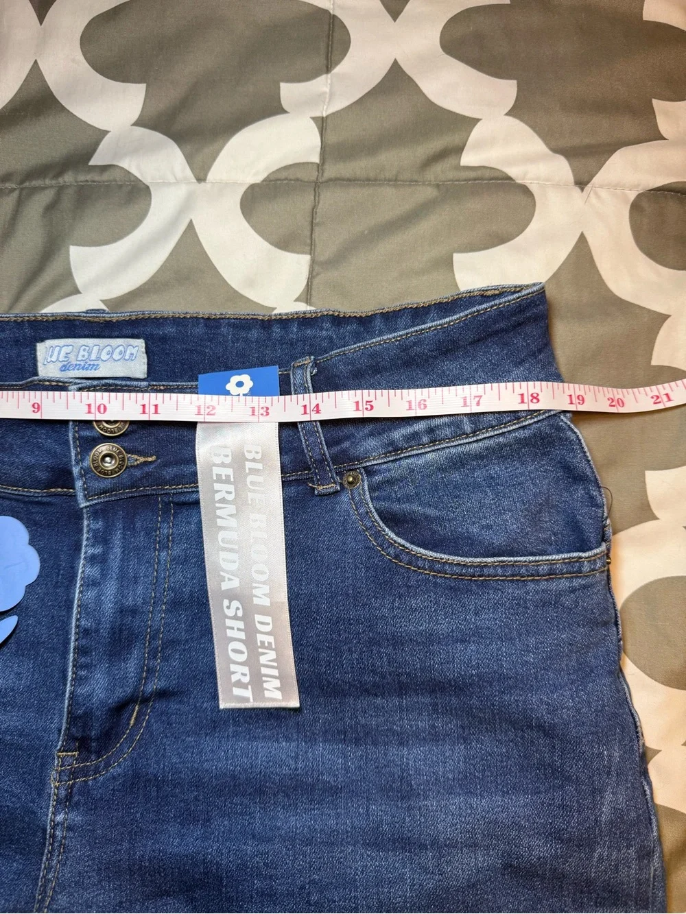 Blue Bloom Denim Bermuda Shorts — Size 16 New with tags!